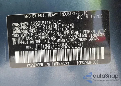 2009 Subaru Impreza Outback Sport из США, поврежденный, VIN JF1GH63659H800050